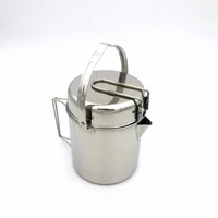 304 stainless steel portable utensils camping pot outdoor cooking utensils with storage bag with portable handle outdoor pot