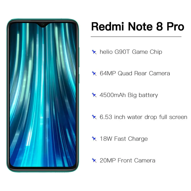 Оригинальный Смартфон Xiaomi Redmi Note 8 pro глобальная прошивка 6 ГБ 128 MTK Helio G90T 4500 мАч