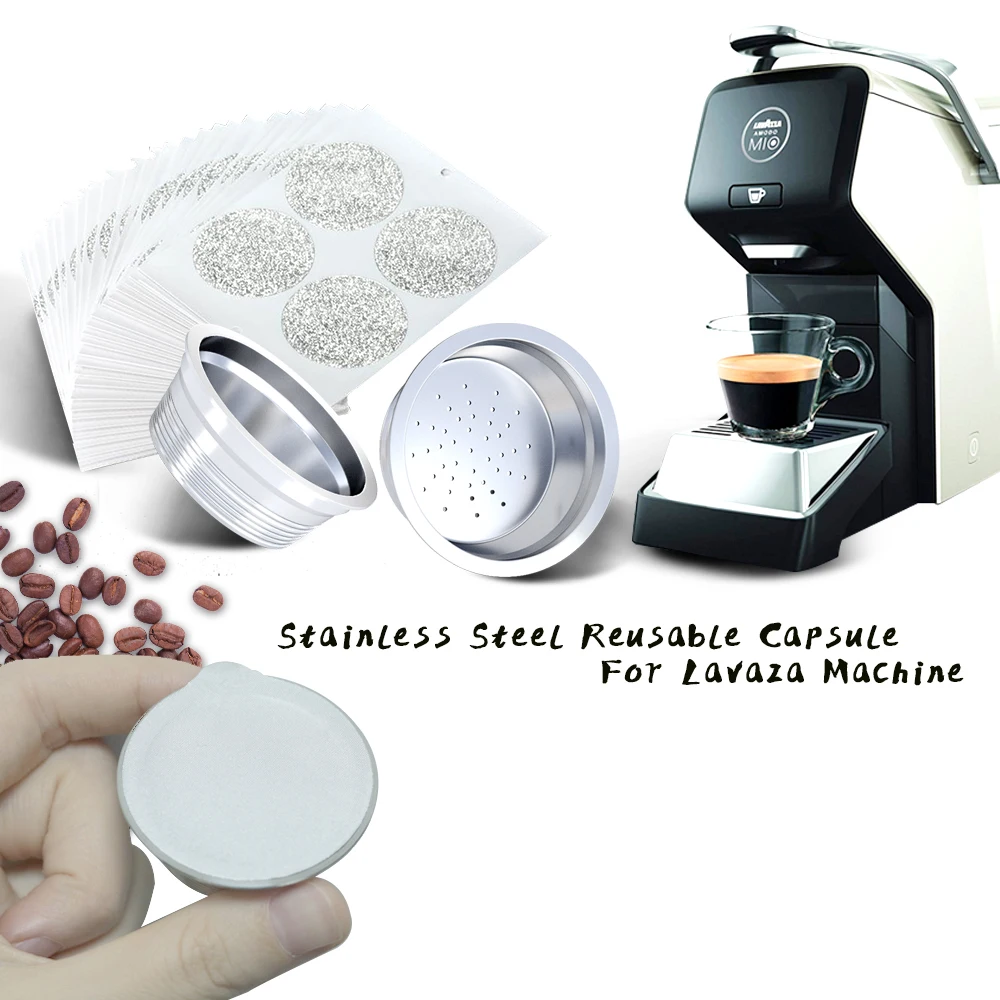 สแตนเลสสตีลกาแฟแคปซูล Reusable สำหรับ Lavazza A Modo Mio Jolie/Tiny LM3100 ESPRIA เติม Lavazza Coffee Pods