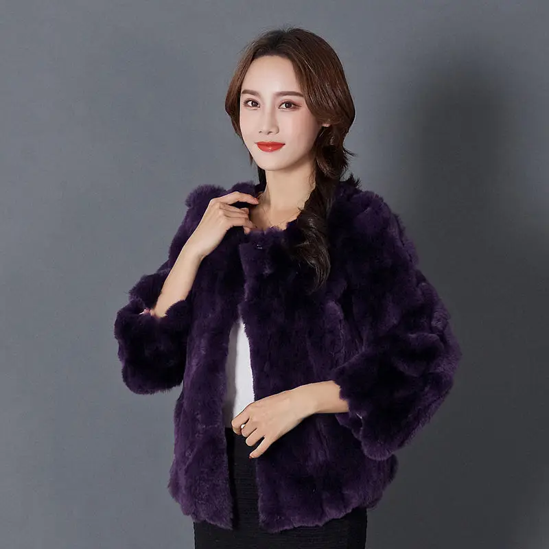 2023 Natural Fur Winter New Style Women's Clothing Leather Raccoon Fur Coat High Quality Fur Round Neck To Keep Warm Q218