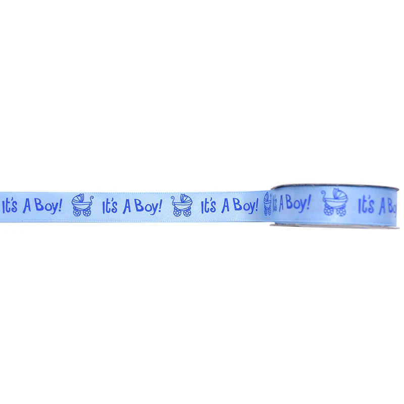 10 ярдов/рулон 15 мм это мальчик его Девочка Grosgrain атласная лента Подарочная