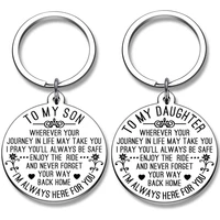 to my son daughter key chain gifts from mom dad birthday graduation wedding keyring for son always be safe and come back home