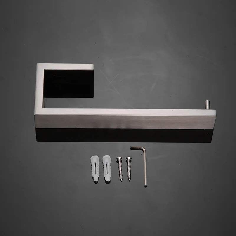 

ROVATE Bathroom Square Hand Towel Rack, SUS304 Stainless Steel Towel Ring Wall Mount Towel Bar Bathroom Accessories