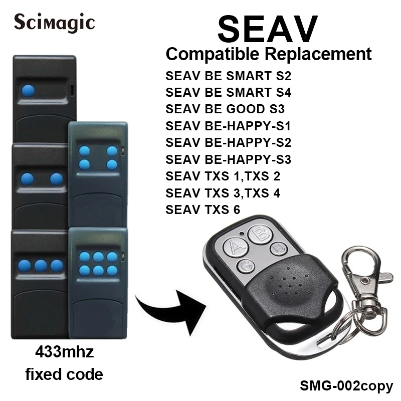 SEAV TXS 1 2 3 4 6 дубликатор дистанционного управления 433 92 МГц BE HAPPY S1 S3 SMART S2 командный