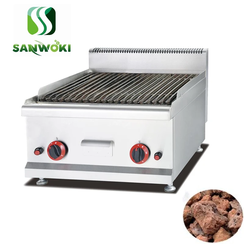 Двухголовочный бездымный газовый лавовый гриль машина для ягненка кебаба