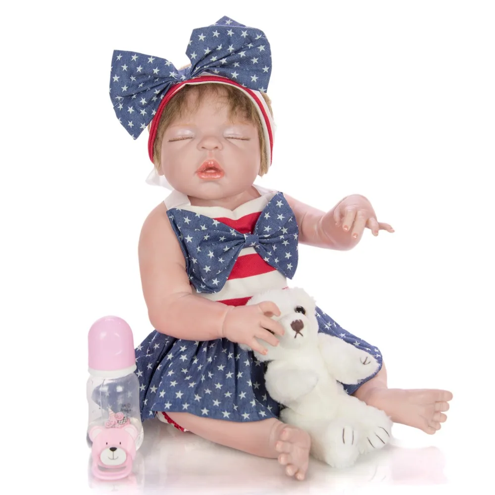 Коллекционные 23 'ཱུ см Reborn Baby куклы полностью виниловый силиконовый корпус так