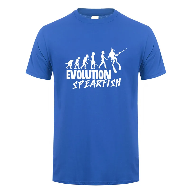Забавная футболка Evolution Spearfishing летняя хлопковая с короткими рукавами надписью