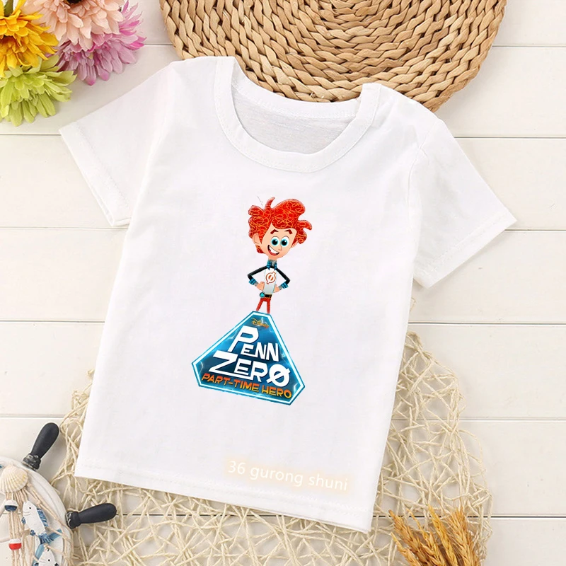

New hot sale boys t-shirts cartoon boys penn part time hero graphic print children's tshirt vogue Harajuku girls t shirts tops