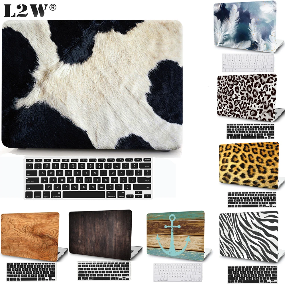 

Cow Leopard Hard Case For Macbook Air Pro Retina 13 11 12 15 16 Inch 2020 2021 M1 Clip Wood A2338 A2337 A2251 A2179 A1932