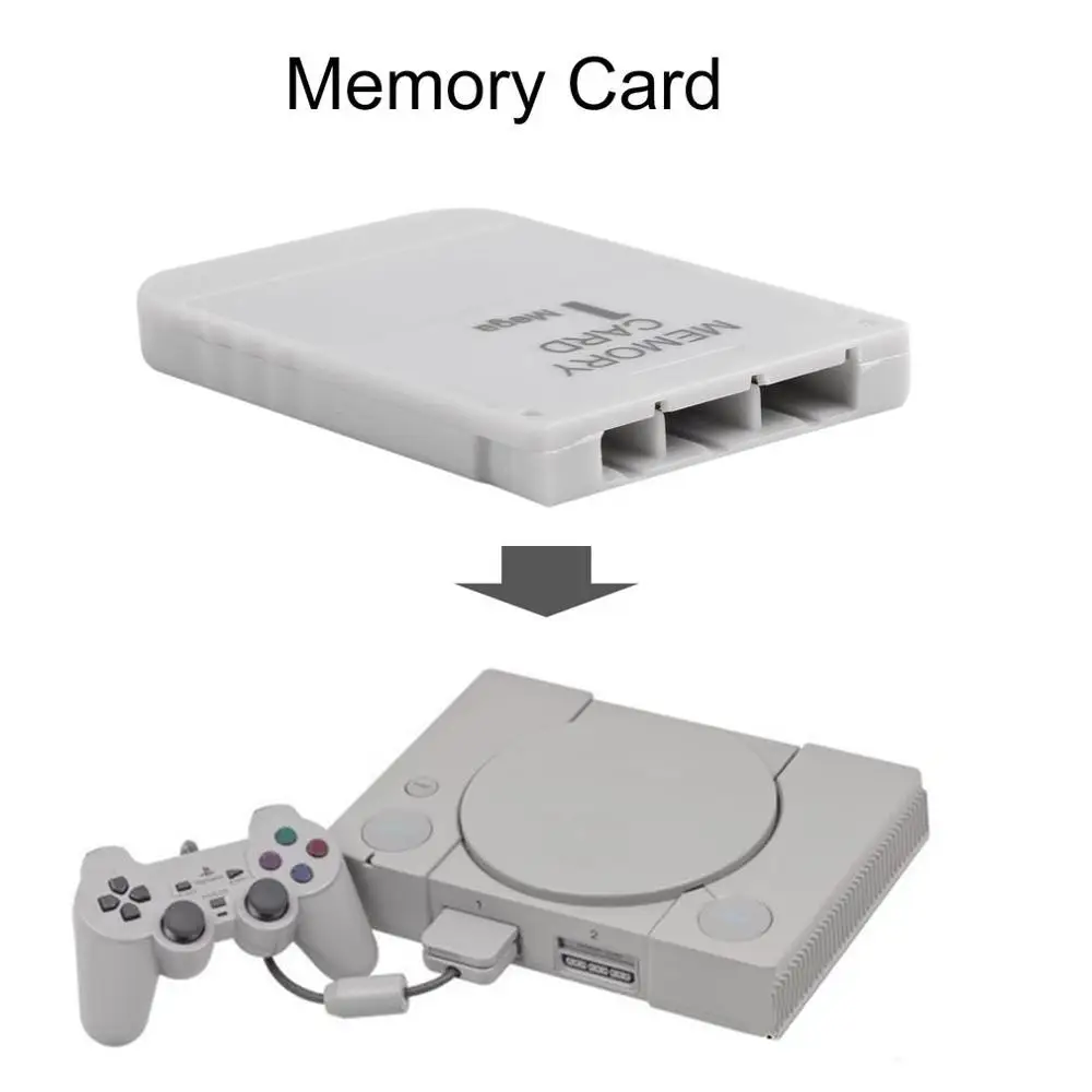 PS1 карта памяти 1 мега для PlayStation One PSX Game Полезная практичная доступная белая м Мб
