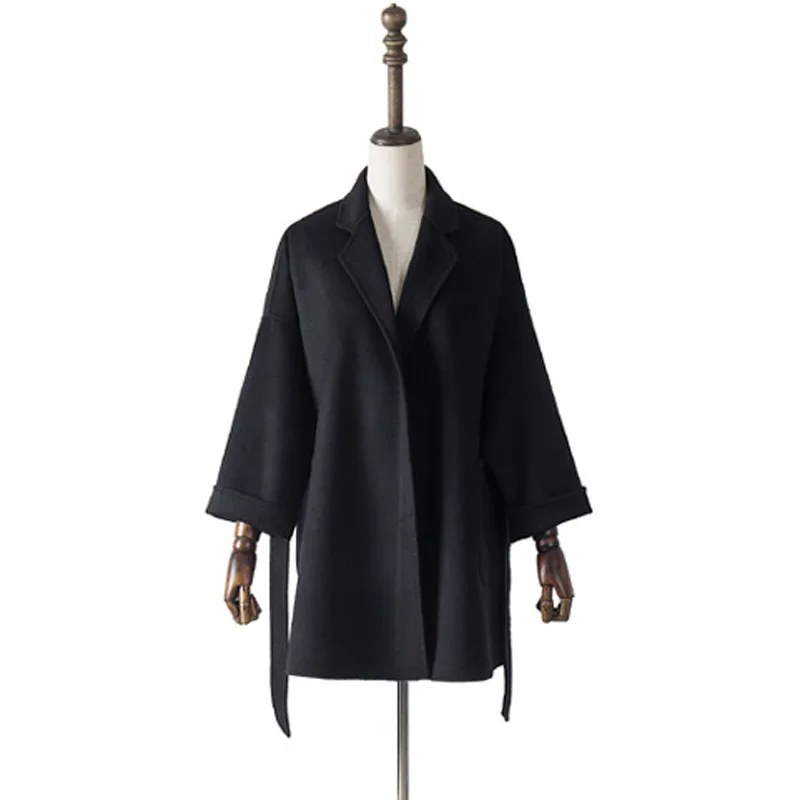 

Wool 2021 Women Autumn and Winter New Double-sided Wool Coat Woolen Women's Coat with Belt
