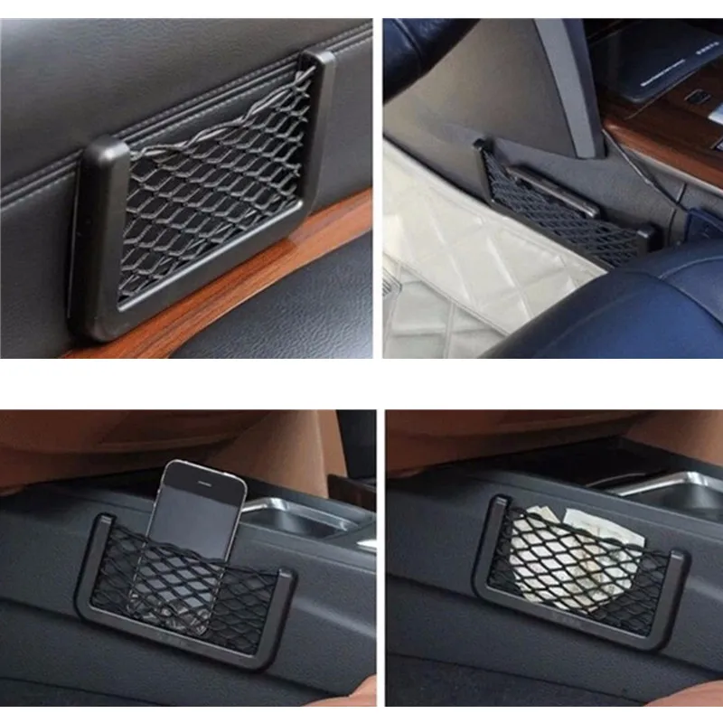 

1Pcs Car Organizer Storage Bag Paste Net Pocket for Fiat Tipo Qubo Panda Mobi 500X Argo 500L 124 Croma Linea Ulysse