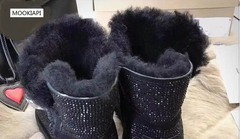 Новейшие высококачественные зимние ботинки в Китае 2019 г. Натуральная овчина 100%