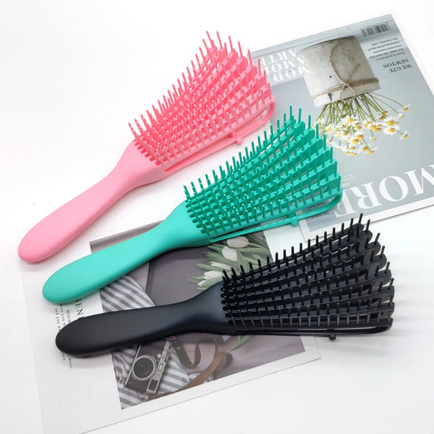 

2pcs Detangling Brush Hair Detangler Brush Comb for Afro Textured 3a to 4c Kinky Wavy Thick Long Curly Hair