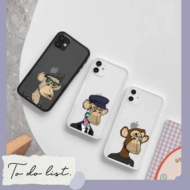 

Boring Monkey Club cartoon Phone Case matte transparent For iphone 7 8 11 12 plus mini x xs xr pro max cover