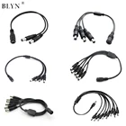 Кабель разделитель мощности постоянного тока, 1 гнездо на 2 3 4 6 8 Штекерный выход, Y-образный адаптер для камер видеонаблюдения и светодиодных лент