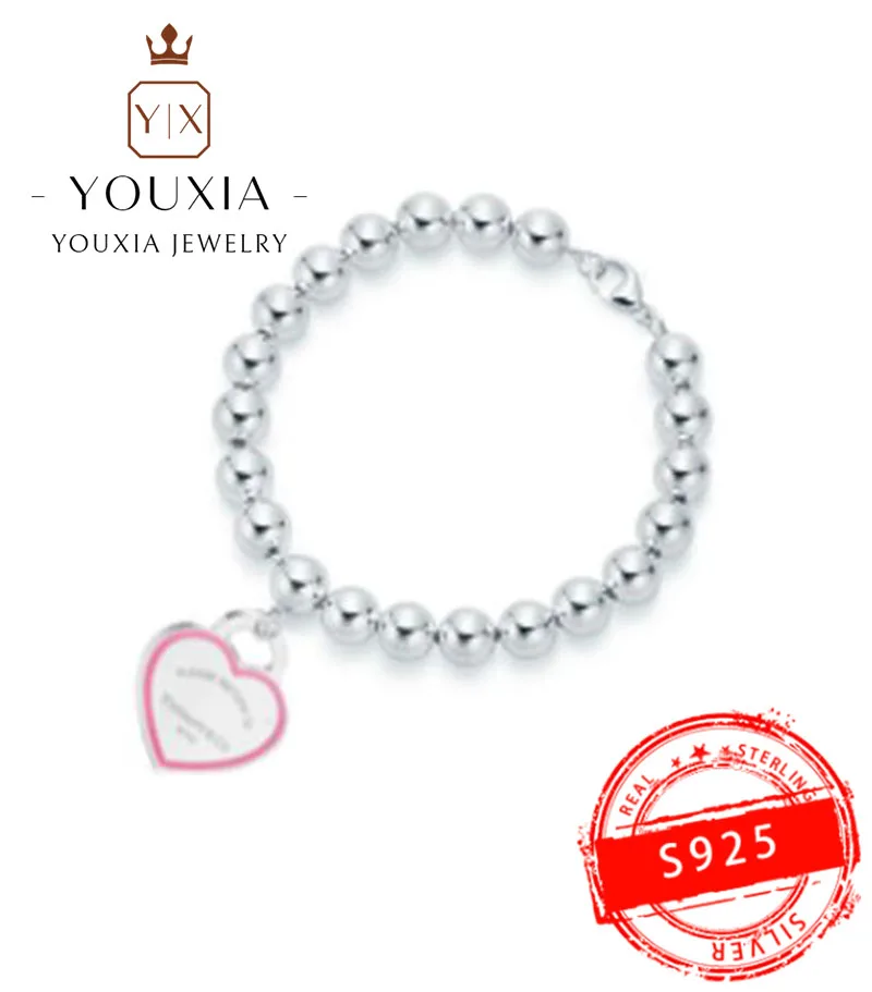 

Customized Large Heart Shaped Fashion Elegant Bracelet in Sterling Silver