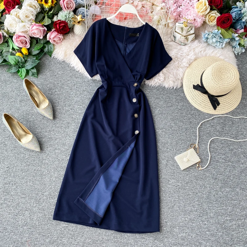 Женское винтажное платье Черное вечернее в Корейском стиле модель ZT5202 на весну и