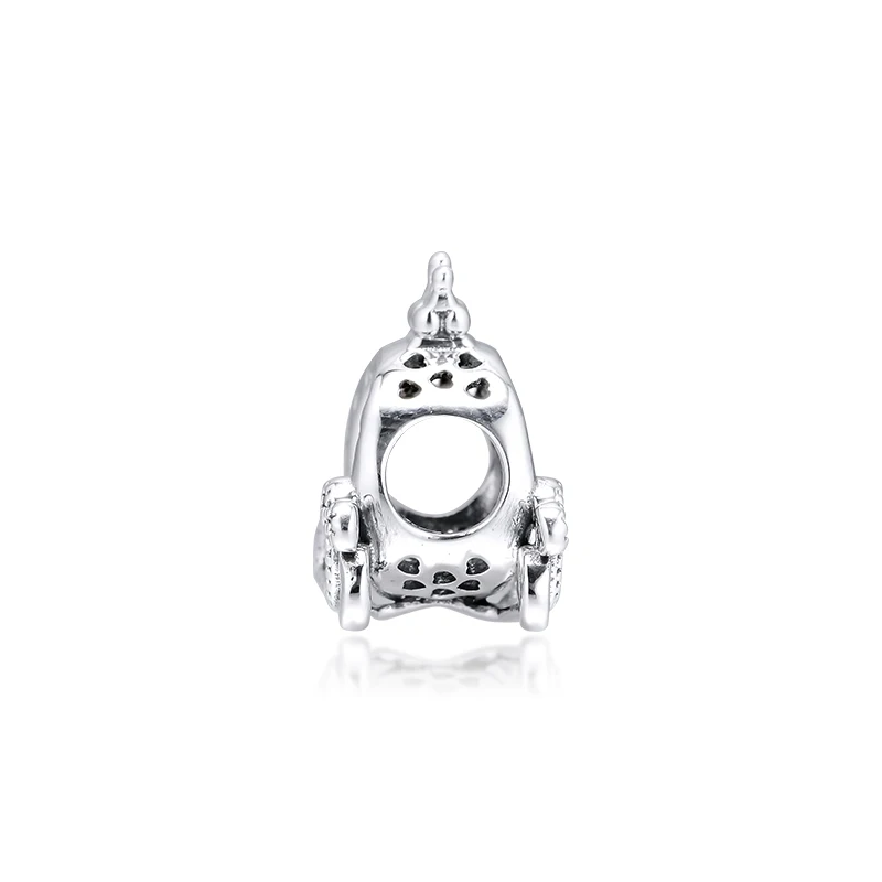 Серебряные бусины 925 пробы Fit Pandora Браслеты полированная Корона O кулон в форме коляски для женщин DIY Ювелирные изделия kralen pulsera