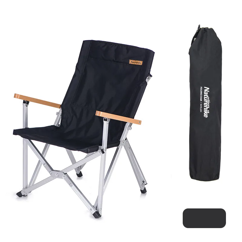 Черный NaturehikeUltralight складное кресло для отдыха на природе, переносное кресло для пляжа, туризма, пикника, рыболовных инструментов, удлиненное кресло - Цвет: Черный