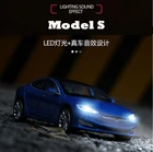 Автомобиль из сплава, новая модель Tesla S P100D 1: 32, металлическая модель автомобиля, шестидверная игрушечная машинка со звуком и светом, подарок, бесплатная доставка