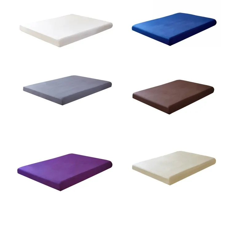 

ARICK 1pcs 100%Polyester Solid Fitted Sheet Mattress Cover with Elastic Band Bed Sheet Wholesale Drop Shipping