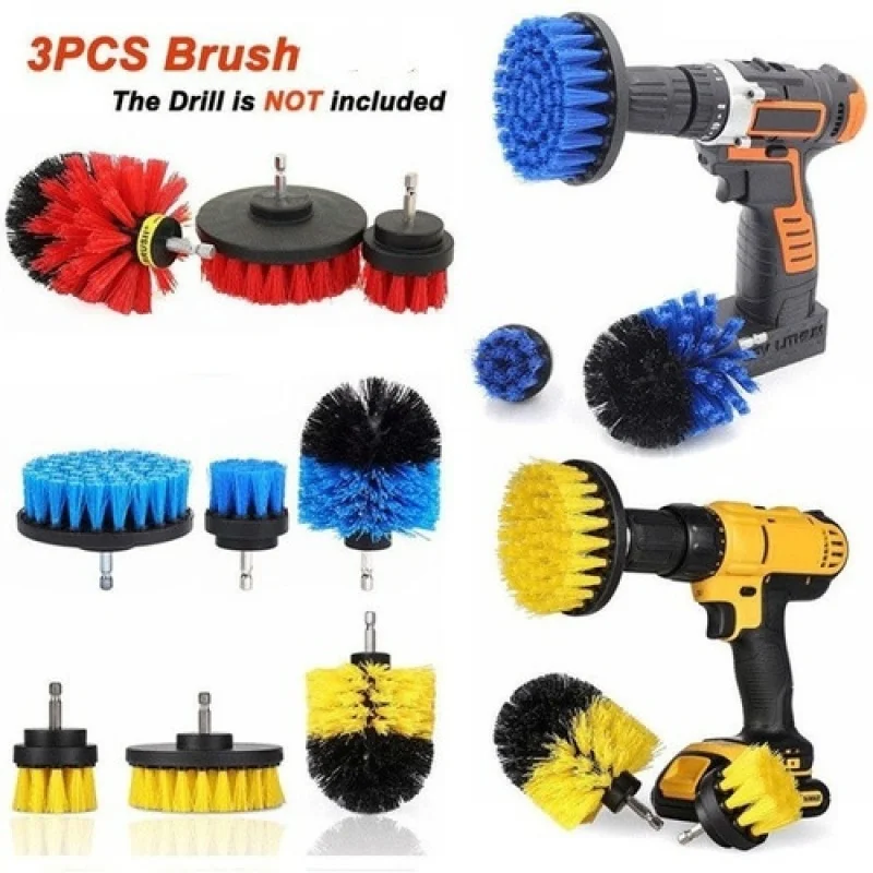 

2/3.5/4 inch brush accessory set, electric scrub brush, car polisher cleaning kit, kitchen tool, car cleaning brush
