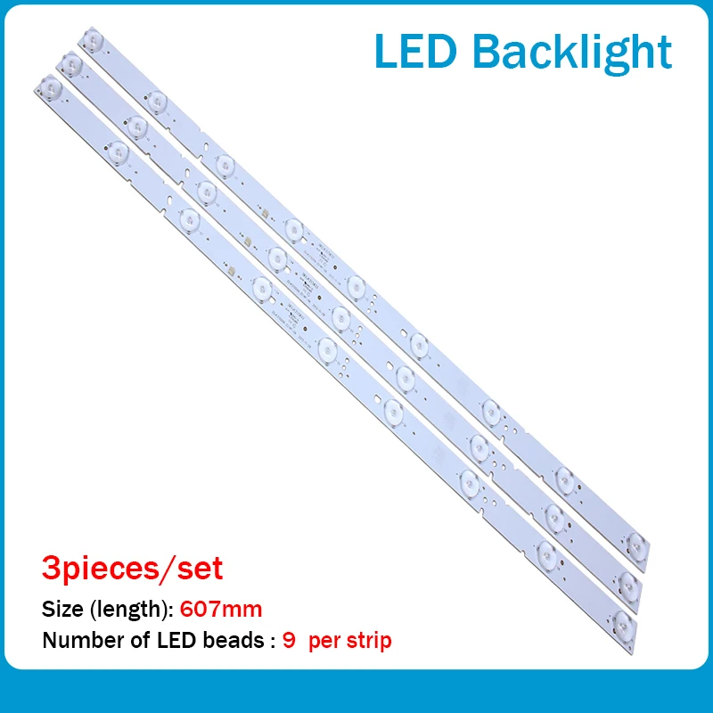 Original and new LED Backlight Lamp strip for 32inch 9lamp ZDJK315D09-ZC14F-06 303JK315033 3V 607mm