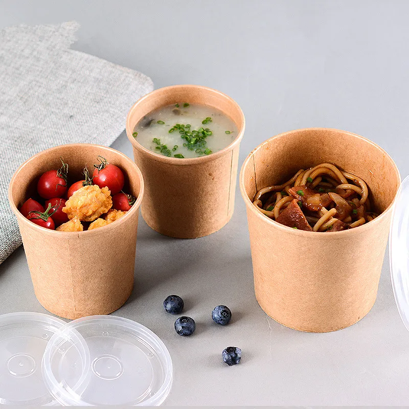50 штук Высокое качество кухонные Упаковка Еда фрукт бумажная миска для салата