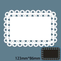 new metal cutting dies heart lace rectangle for card diy scrapbooking stencil paper craft album template dies 12386mm