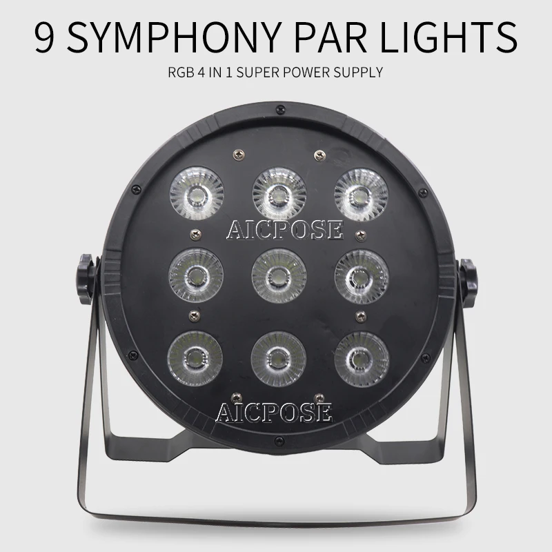 

8pcs/lots 9x12W Flat LED Par Lights,9*12w RGBW 4IN1 PAR DMX512 control disco lights professional stage DJ equipment