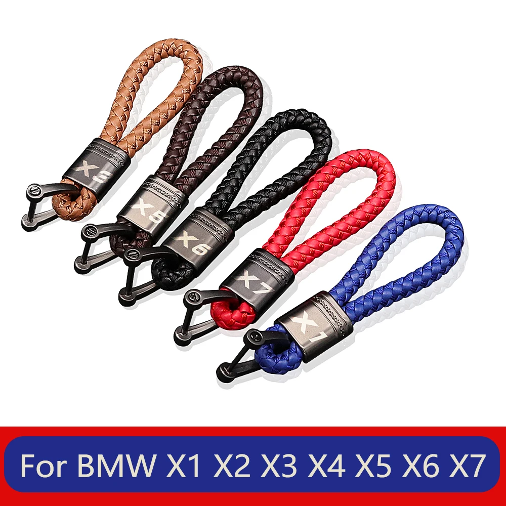 

Leather car key chain For bmw x1 x3 x4 x5 x6 x7 e84 f48 f25 e83 f26 e53 e70 f16 e71 f49 f39 f15 f85 X2 car key ring accessories