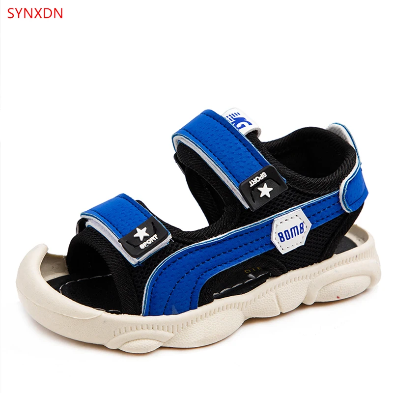 

Сандалии пляжные с закрытым носком, Нескользящие, плоская подошва, застежка-липучка, повседневные спортивные, для отдыха, летние, 2120