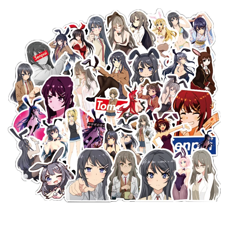

10/50pcs Seishun Buta Yarou Wa Bunny Girl Senpai No Yume Wo Minai Anime Stickers Pack for Furniture Wall Desk Car Loptop Decals