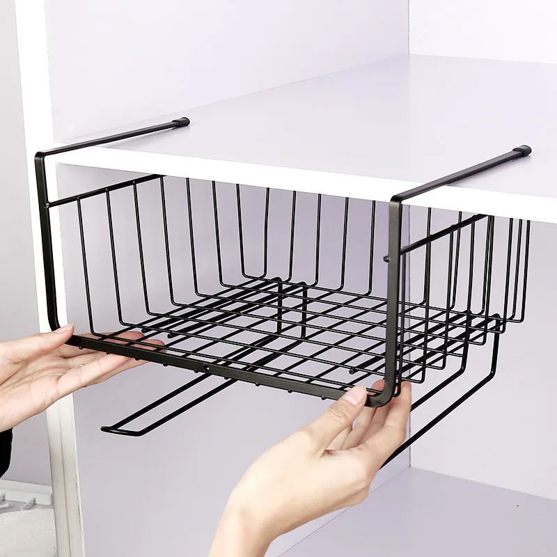 

Hanging Kitchen Storage Bin Shelf Rack Cabinet Basket Storage Tableware Cup Organizer Holder Multi-function Kitchen Accessories
