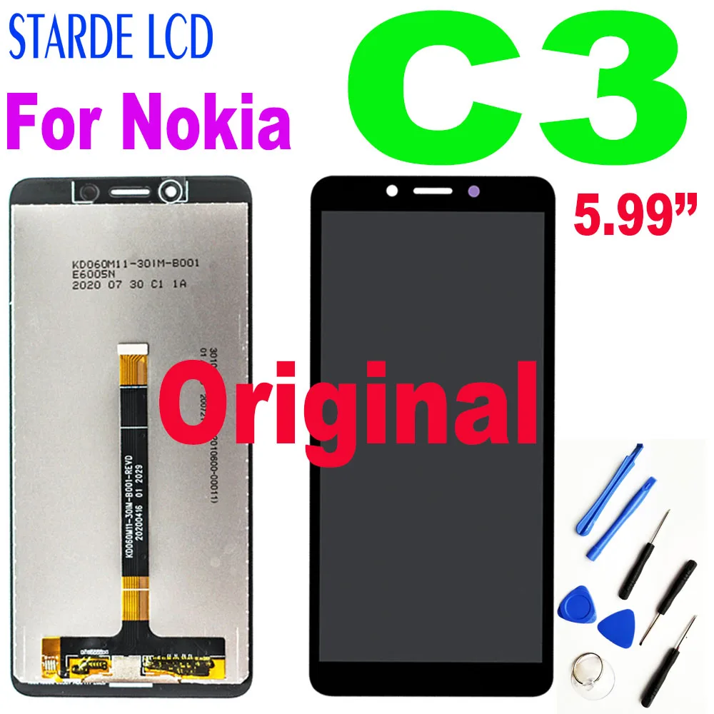 

100% Original 5.99'' LCD For Nokia C3 LCD Display Touch Screen Panel Digitizer Assembly LCD For Nokia C3 Screen Replacement