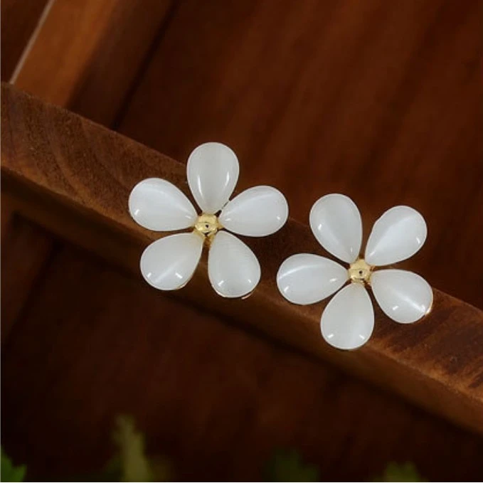 Пять лепестков серьги кошачий глаз подарки 1 пара Женские Ювелирные изделия из