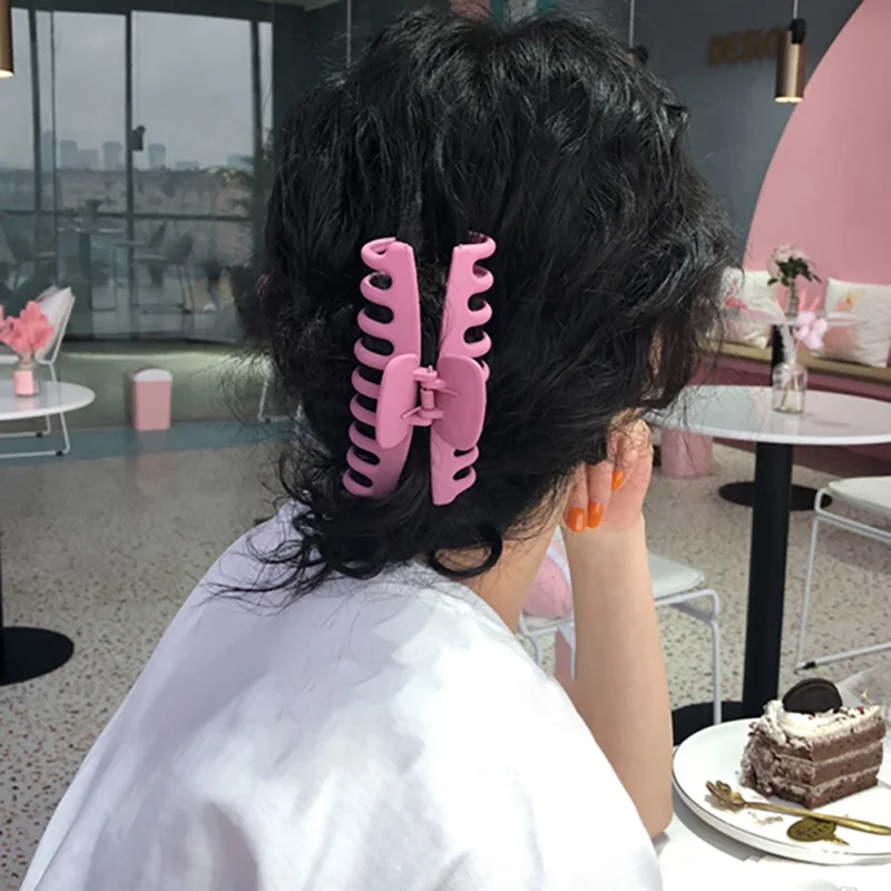 Женская простая темпераментная заколка для волос в комплекте однотонная матовая