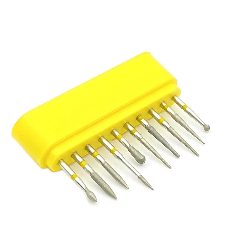 10 шт./компл. Стоматологические алмазные боры для высокоскоростного наконечника