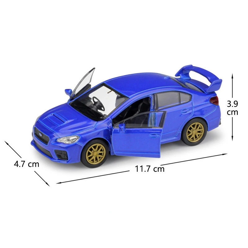 Модель автомобиля Welly в оригинальной коробке синяя литая модель Subaru WRX STI Impreza