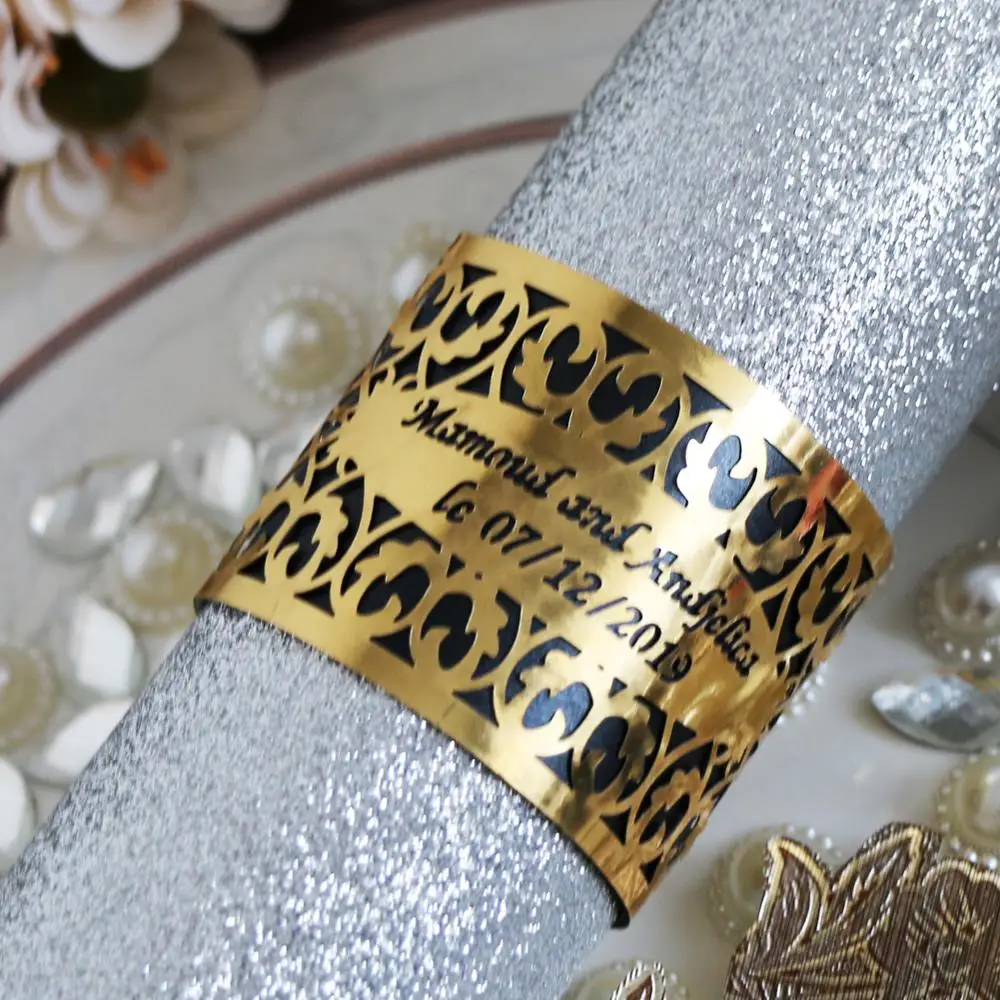 Кольцо для свадебных салфеток с лазерной резкой 100 шт./лот|Открытки и приглашения|