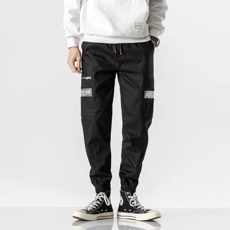 

Summer New Overalls Men's Fashion Trousers Safari Style Loose Casual Large Size High-quality Sports Nine-point Pants Men 4XL