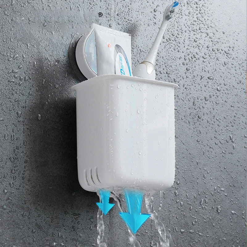 Wall Mounted Toothbrush Holder Toothpaste Mouth Cup Waterproof Drill-FreeBathroom Storage Shelf Portable Rack Organize | Дом и сад