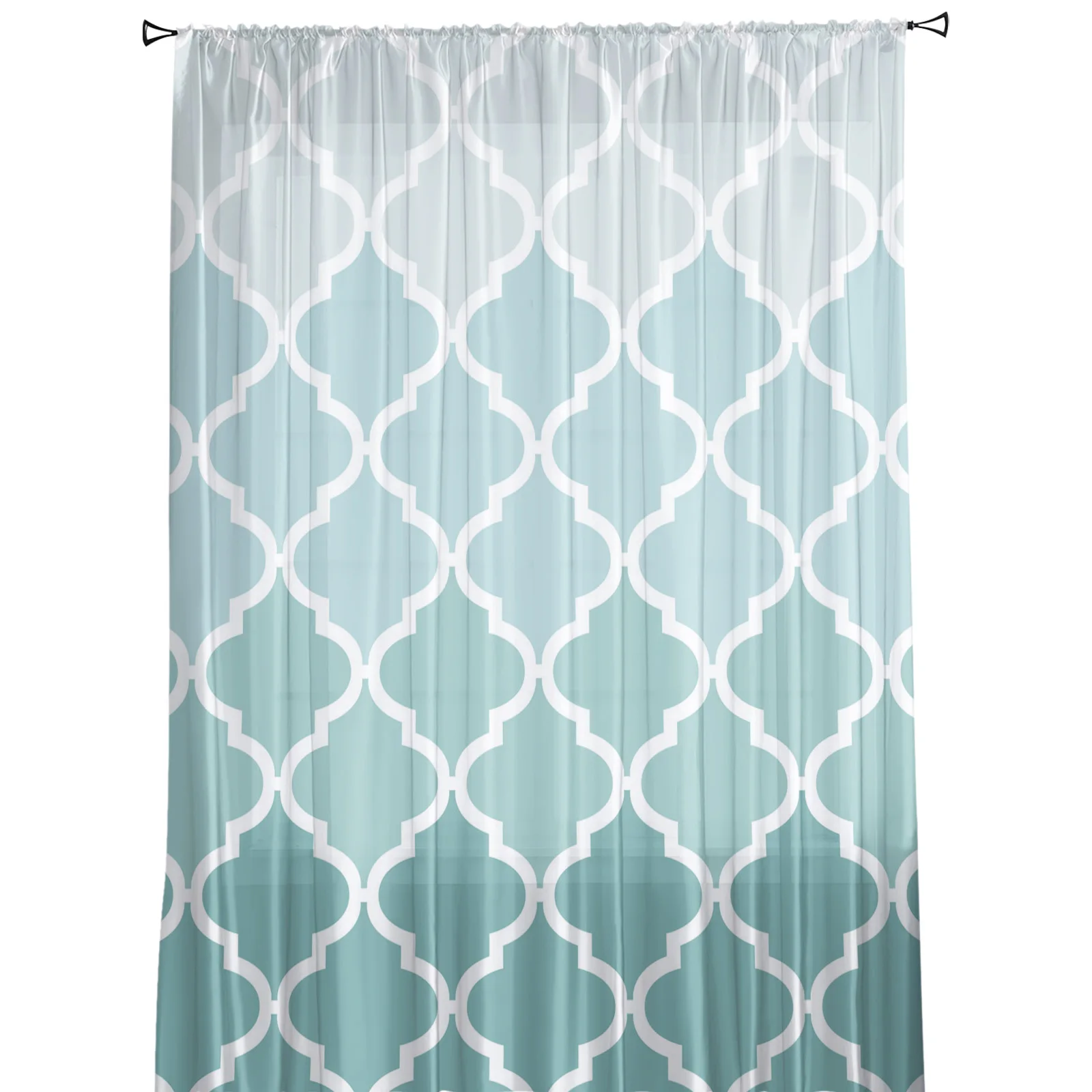 Геометрические синие зеленые градиентные бирюзовые прозрачные шторы оконные