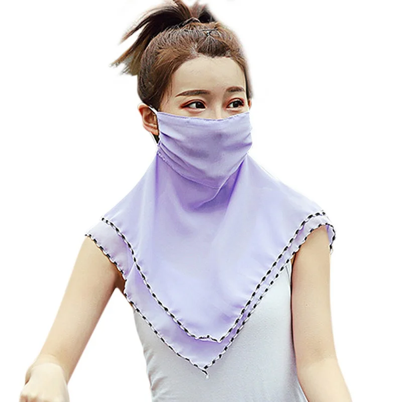 

Women Summer Chiffon Headwear Face Neck Scarf Head Thin Sunscreen Scarves Silk Scarf Multi-function Protective Bandana