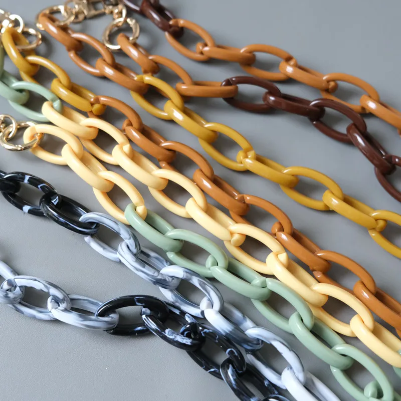 

New Women Clutch Shoulder Purse Chain New Handbag Chain Mix Beige Green White Yellow Resin Luxury Strap