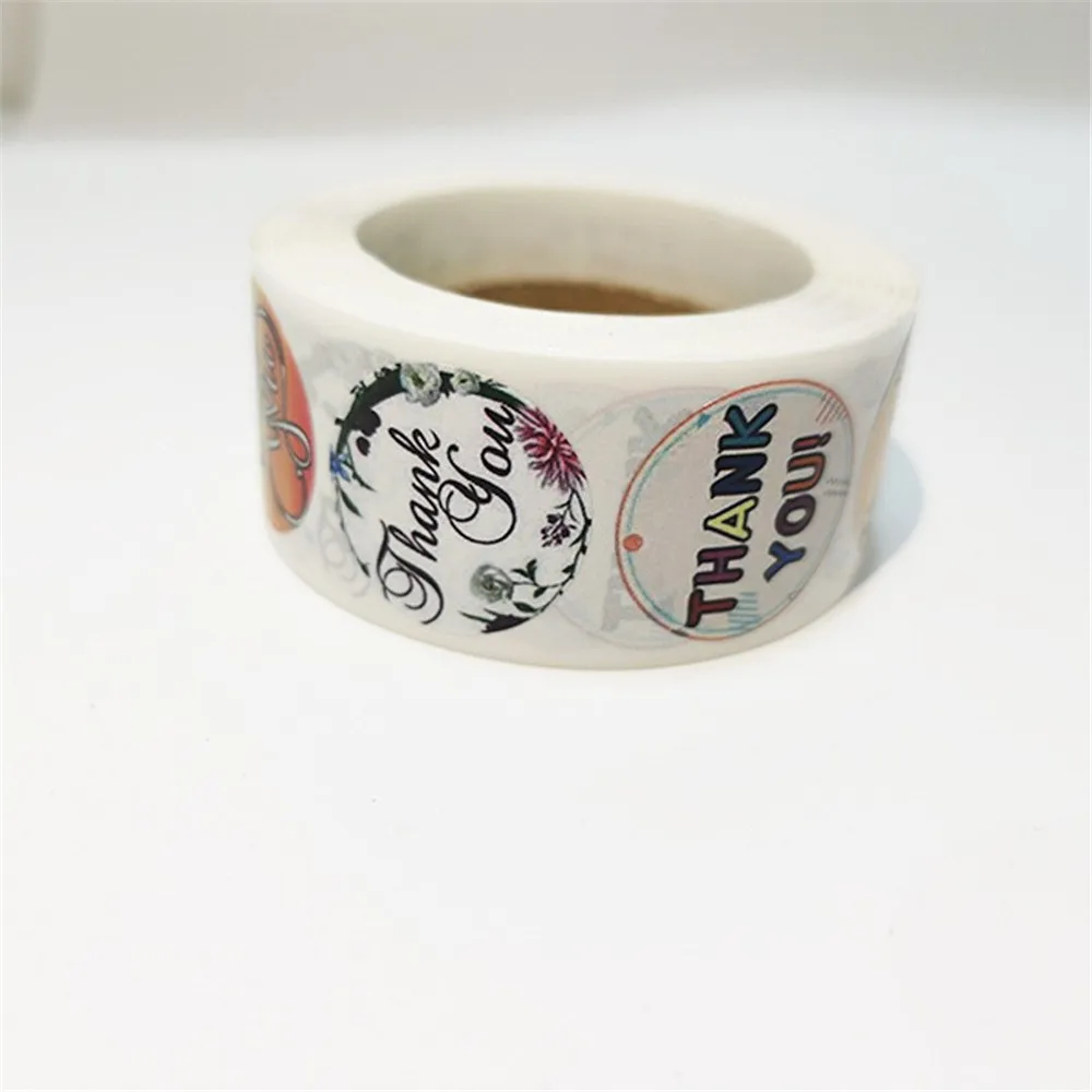 

500 Pcs/roll 1 Inch Thank You Stickers For Baking Seal Labels Gift Packaging Stickers Birthday Party Offer Stationery Sticker