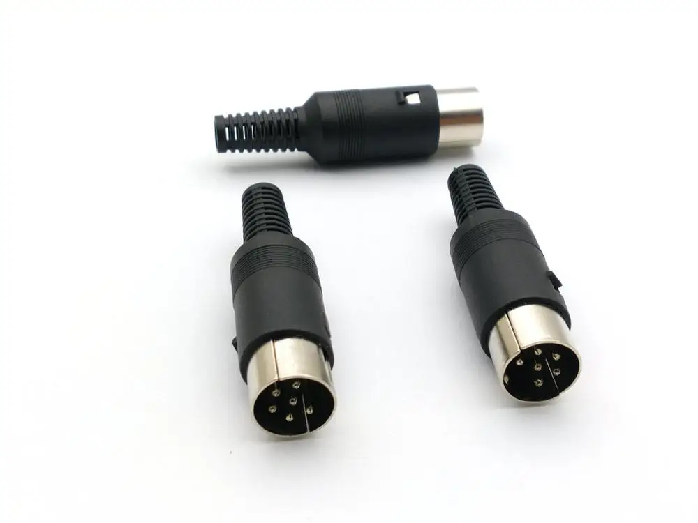 100 шт. 6 Pin DIN разъем с пластиковым адаптер рукоятки|male male|male connectormale plug |