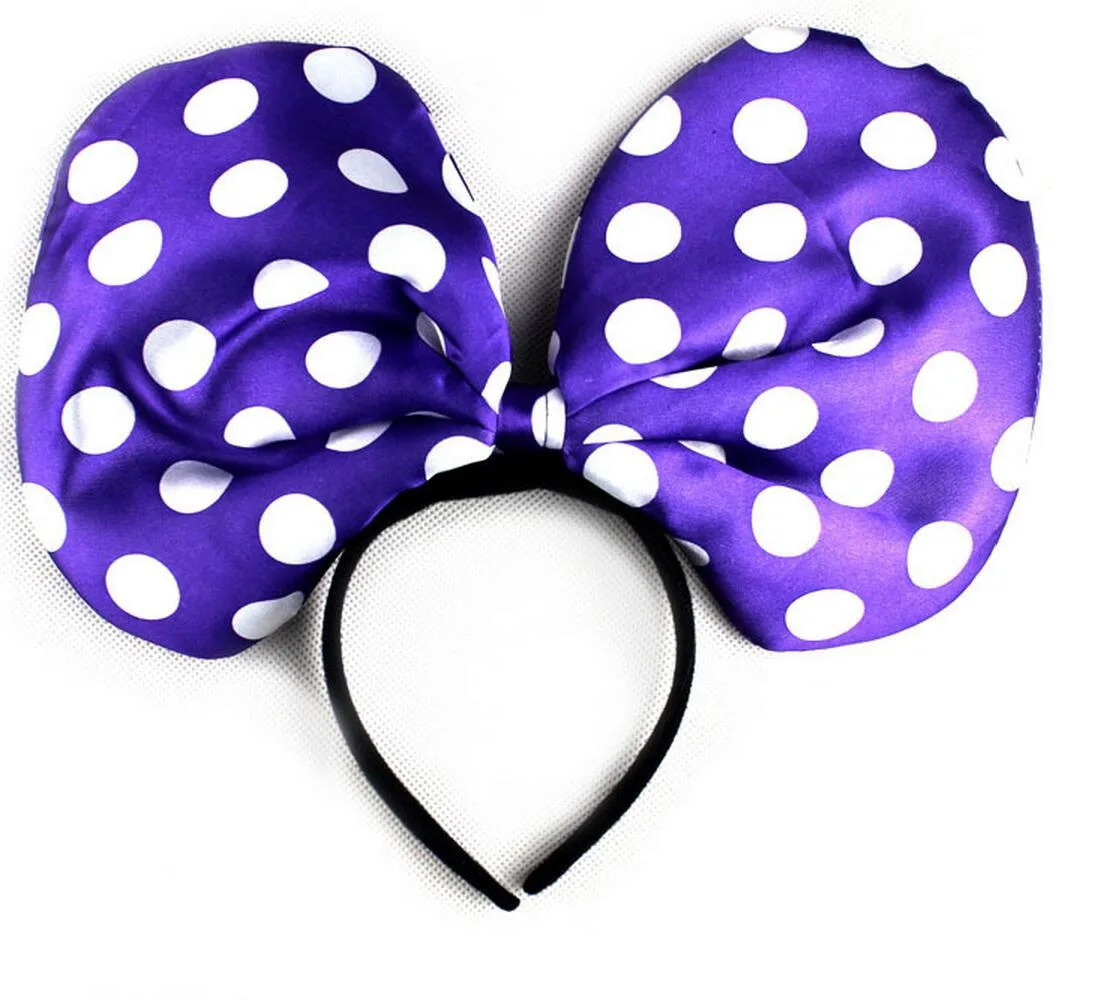 6 шт./лот повязка на голову с красным и розовым бантиком Минни Роса Детские