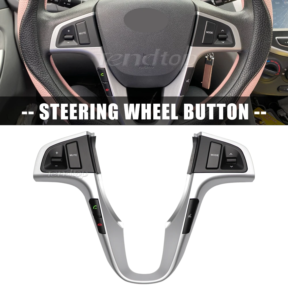 

Steering Wheel Button For Hyundai VERNA SOLARIS Buttons Bluetooth Phone Cruise Control Volume With Backlight Car Accessories